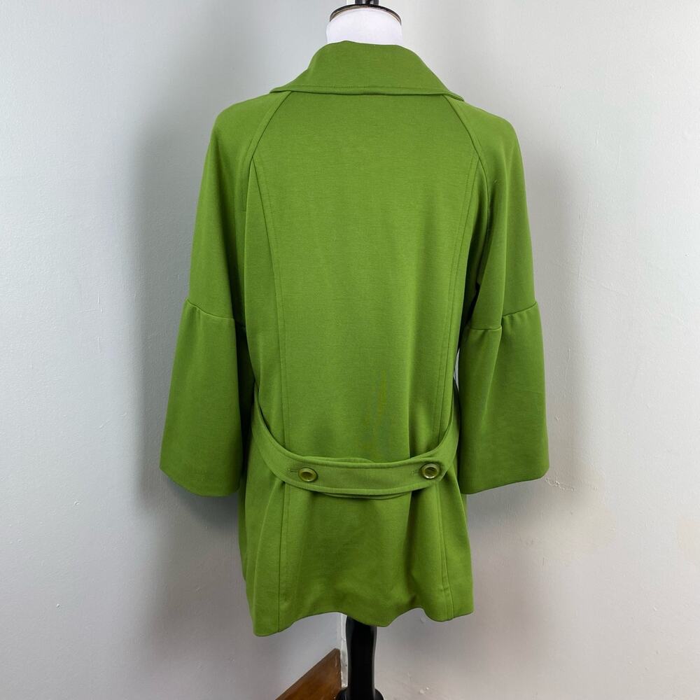 Sandro Green Double Breasted Button Bell Sleeve Coat Jacket Large - Picture 7 of 9
